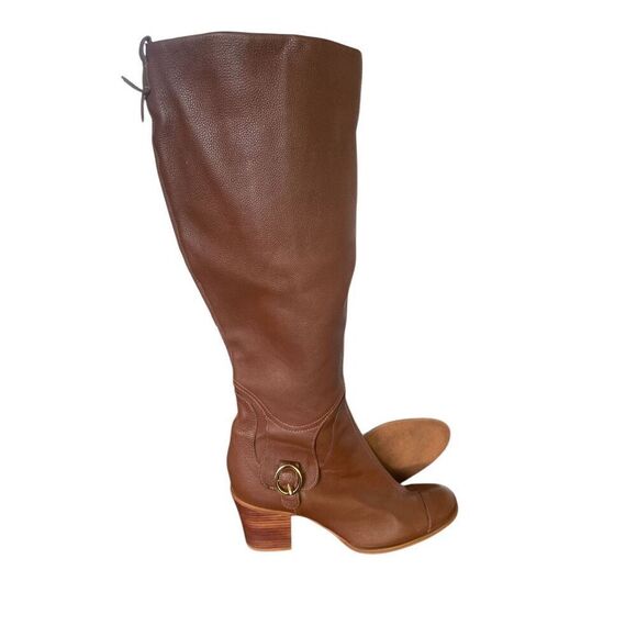 Skechers Women’s Knee High Leather Boots Brown Size 9 - Picture 1 of 16